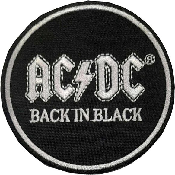 AC/DC Écusson Thermocollant « Back In Black Circle »