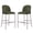 Green, variant on GZXS Modern Industrial Bar Stools Set of 2, 29"H Armless Pub Chairs with Faux Leather Upholstered Seat, Ergonomic Backrest and Metal Legs for Home Counter, Café, Kitchen Island (Brown)