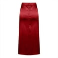 thumbnail image 3 of Awdenio Womens Skirts Satin High Waist Hidden Elasticized Waistband Flared Casual A Line Midi Skirt, 3 of 5