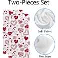 thumbnail image 2 of Bath Hand Kitchen Towels Hearts Valentine's Day Face Towel Washcloth 2 Pack Soft Quick Dry Super Absorbent Bathroom Washcloths Decorative Towels, 2 of 6