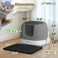 thumbnail image 2 of CAPHAUS 3-in-1 Detachable Cat Litter Box w/ Lid, Large Anti-Leakage Cat Toilet with Scoop, Cat Mat & Odor Fitter, Plastic Cat Box for All Sizes of Cats, Dark Grey, 2 of 9