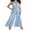 Light Blue, variant on Women's Sexy Summer Jumpsuit Sleeveless Halter Back Keyhole Waist Bandage Pleated Wide Leg Palazzo Pants Romper