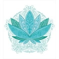 thumbnail image 3 of Lotus Duvet Cover Set, Flower Bloom Ornaments Exotic Petals Mandala Traditional Boho Design, Decorative 3 Piece Bedding Set with 2 Pillow Shams, Queen Size, Sky Blue Teal, by Ambesonne, 3 of 3