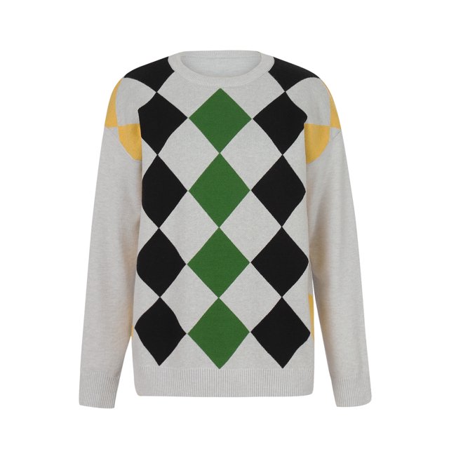 SuéTer Para Mujer Estampado GeoméTrico O-Cuello Suelto Manga Larga SuéTeres XBTCLXEBCO Gris;S
