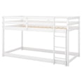 thumbnail image 6 of Tcbosik Floor Bunk Bed Twin Over Twin Size, Wooden Bed Frame with Ladder and Guardrail for Bedroom, Space Saving, No Box Spring Needed, White, 6 of 7