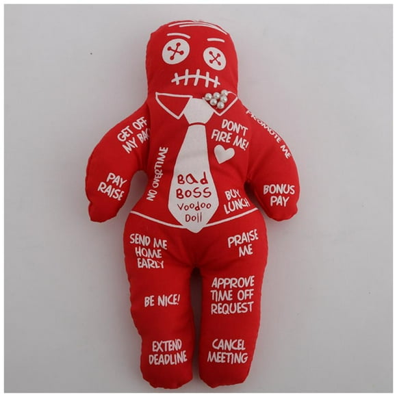 7 Inch Bad Boss Voodoo Doll Personalized Polyester Doll Holiday Party Gifts Funny Voodoo Doll Anti Stresses Squishy Toy Red