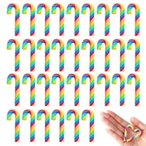 Scheam Small Fake Canes Candy 1.2" Mixcolor Christmas Ornaments Polymer Clay Candy Craft Tree Hanging DIY Decorations for Home Office Xmas Party Miniature Decor 60 Pcs