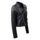 thumbnail image 3 of Chaqueta corta de piel con botones y cuello de solapa para mujer Fridja  BV0+1256, 3 of 7