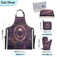 thumbnail image 3 of 5 Pcs Kitchen Set Heat Resistant Oven Mitts and Non-Slip Pot Holders with Adjustable Cooking Apron Abstract Violet Geometric, 3 of 6