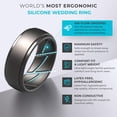 thumbnail image 2 of YWC-Men's Silicone Rings 10mm Wide 2.5mm Thick Rubber Bands, Breathable, Variety Multipack 1-10, 2 of 4