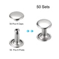 thumbnail image 3 of Unique Bargains 50 Sets Leather Rivets 8mm Double Cap Rivets 10mm Height Studs Silver Tone, 3 of 5