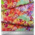 thumbnail image 3 of Soimoi Pink Cotton Poplin Fabric Colorful Butterfly Printed Fabric 1 Yard 42 Inch Wide, 3 of 5