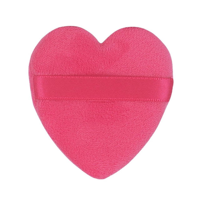 Reusable Love Heart-shaped Velvet Powder Puff Face Soft Cotton Face Sponge Makeup Cosmetics