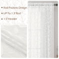 thumbnail image 5 of Patin Ivory Kitchen Window Curtains 2 Panels 28 x 30 Inch, Rod Pocket Jacquard Leaves Light Filtering Sheer Curtains , Bathroom Cafe Half Window Drapes, 5 of 10
