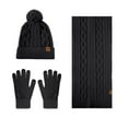 thumbnail image 4 of HNMKIU Women's Winter Knit Scarf Hat and Gloves Set Lined Touchscreen Cold Weather Accessories Black,One Size, 4 of 4