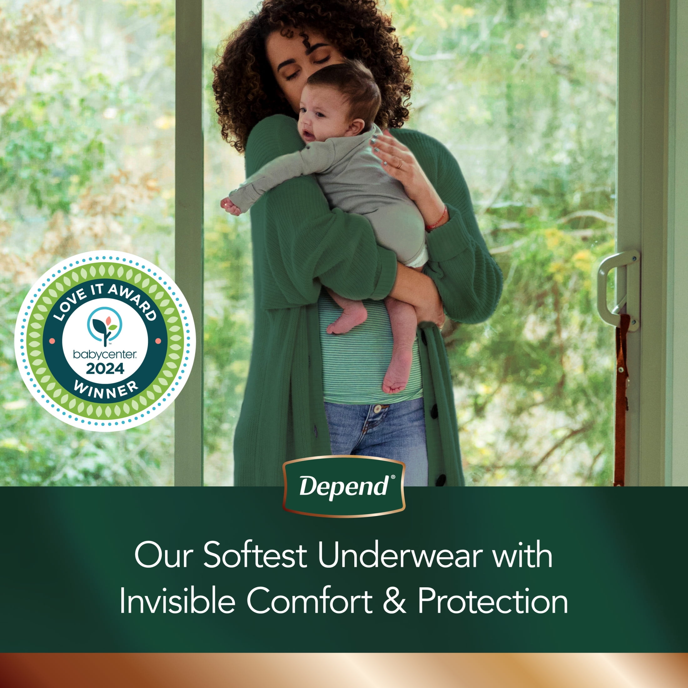 (2 pack) Depend Silhouette Women’s Incontinence & Postpartum Bladder Leak Underwear, S, 60 Count