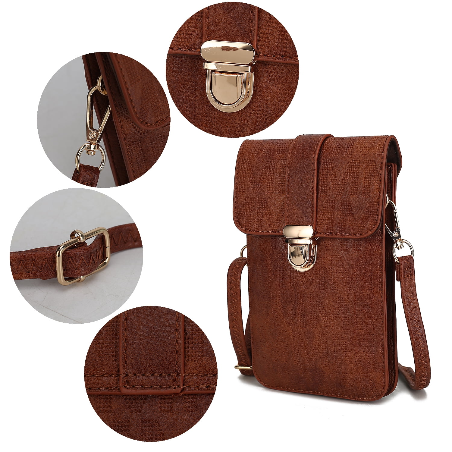 MKF Collection Women's Wallet, Cell Phone Purse Crossbody Handbag by Mia K - Chocolate