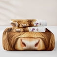 thumbnail image 5 of jejeloiu Brown Highland Cattle Twin Quilt Set For Kids,Countryside Flowers Rustic Farmhouse Theme Twin Coverlet Set For Girls,2-Piece, 5 of 7