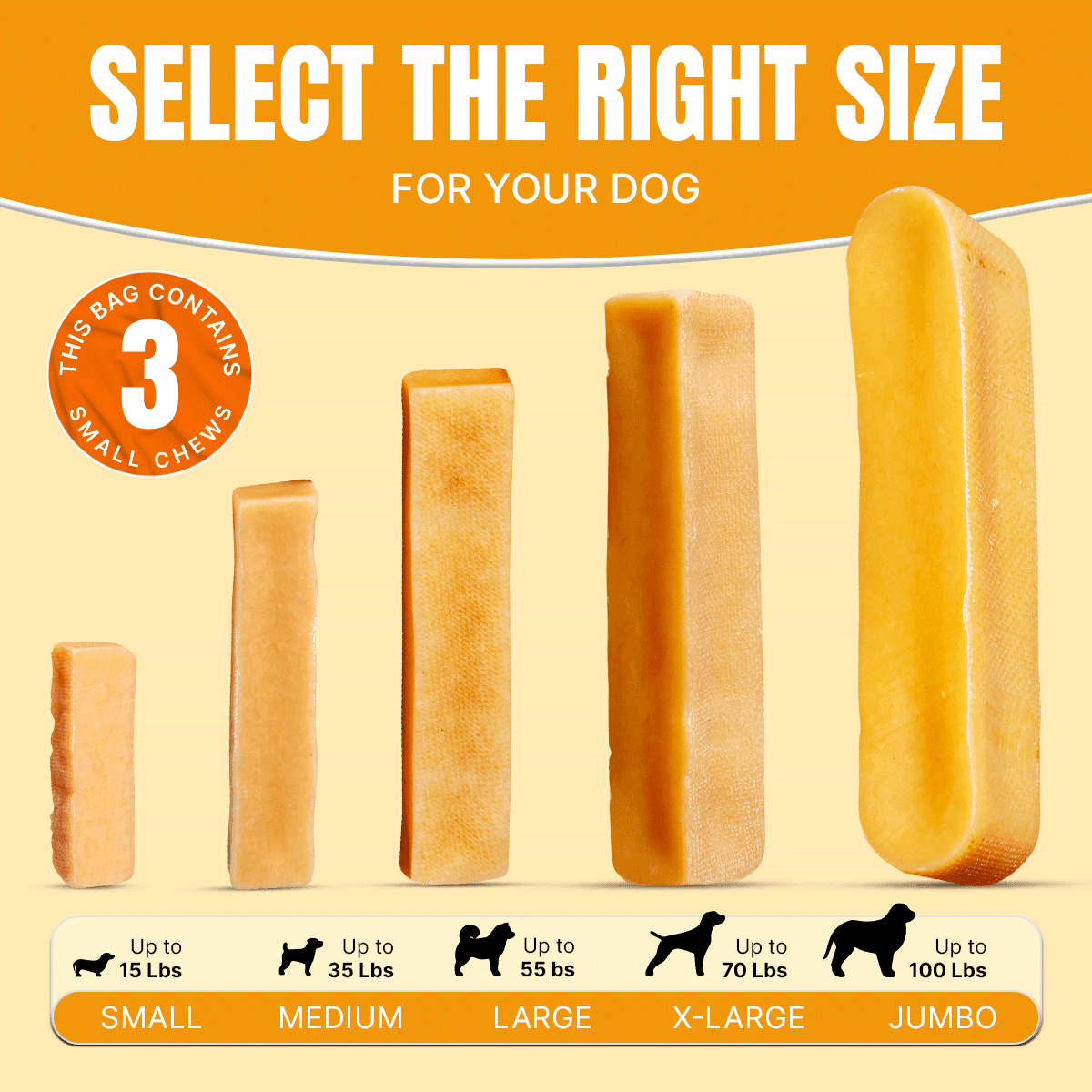Tibetan Dog Chew Natural Yak Cheese Bone Treats for Small Dogs, 10 Sticks