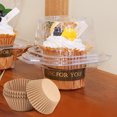thumbnail image 1 of 100 Uds. Tazas para hornear envoltorios para cupcakes a prueba de grasa con contenedor para cupcakes de 50 Uds., 1 of 9