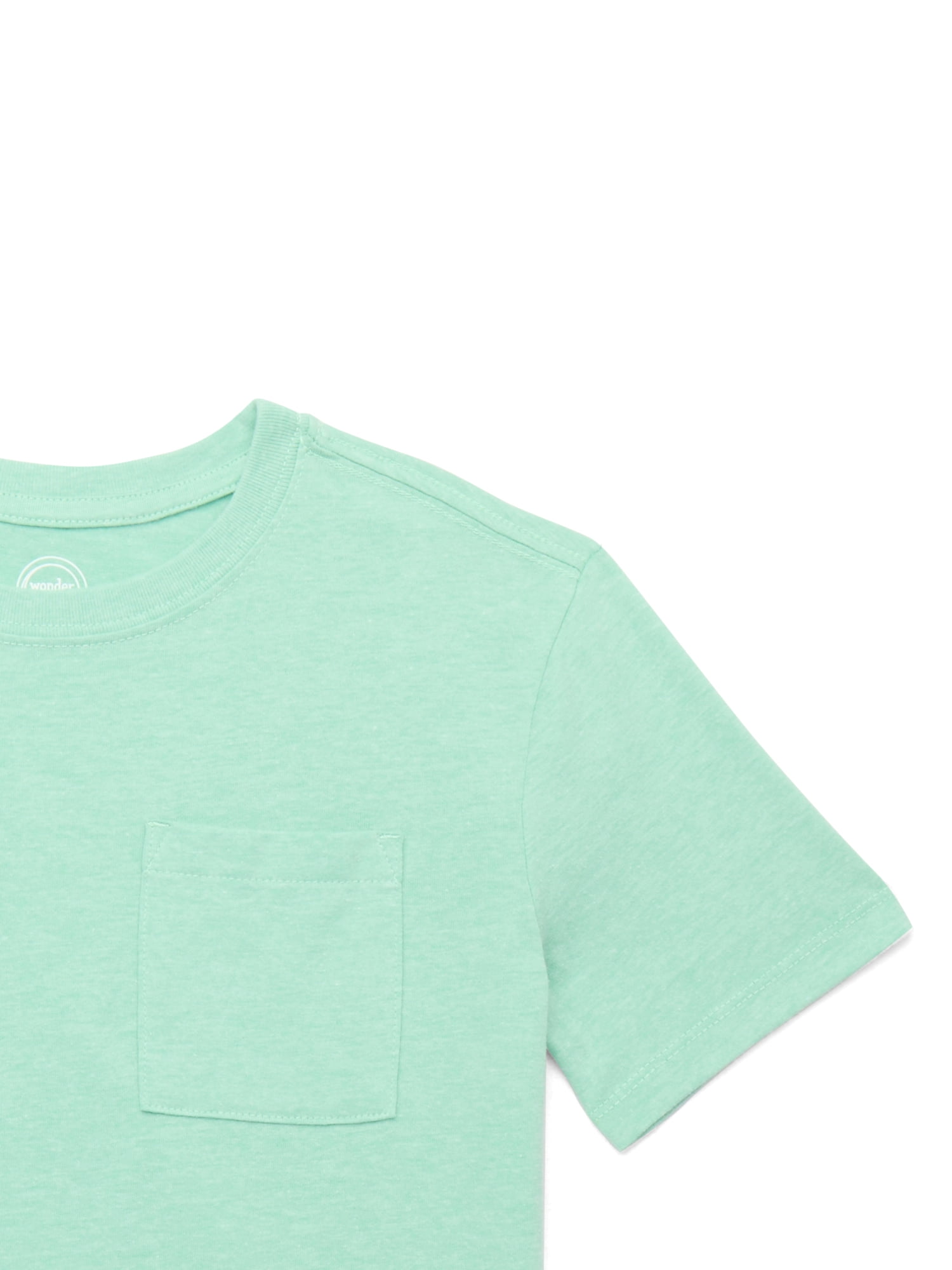 Wonder Nation Boys Chest Pocket Tee with Short Sleeves, Sizes 4-18 & Husky