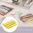 thumbnail image 3 of Uxcell 4" Cintas de papel kraft retorcidas reutilizables para empaquetar bolsas de pastel y caramelos, amarillas, 300 piezas, 3 of 6