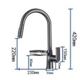 thumbnail image 4 of kitchen anti-splash wash basin sink rotatable hot and cold pull-out faucet, 4 of 7