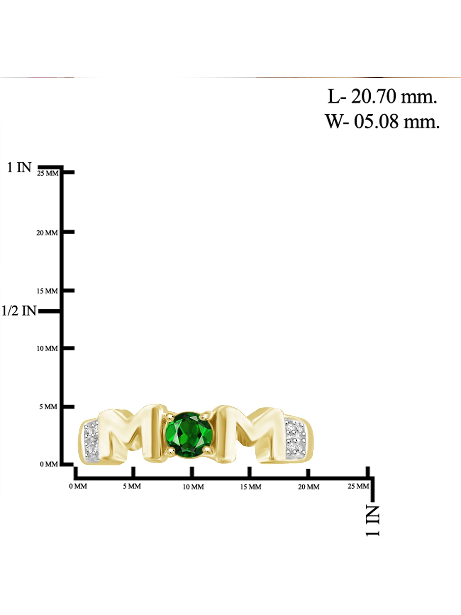 JewelersClub Chrome Diopside Ring Birthstone Jewelry – 0.25 Carat Chrome Diopside 14K Gold Plated Silver Ring Jewelry with White Diamond Accent – Gemstone Rings with 14K Gold Plated Silver Band