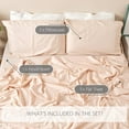 thumbnail image 6 of Pacific Cotton 300SATIN-BLUS-QU 300 Thread Count Sateen Sheet Set, Blush - Queen Size, 6 of 6