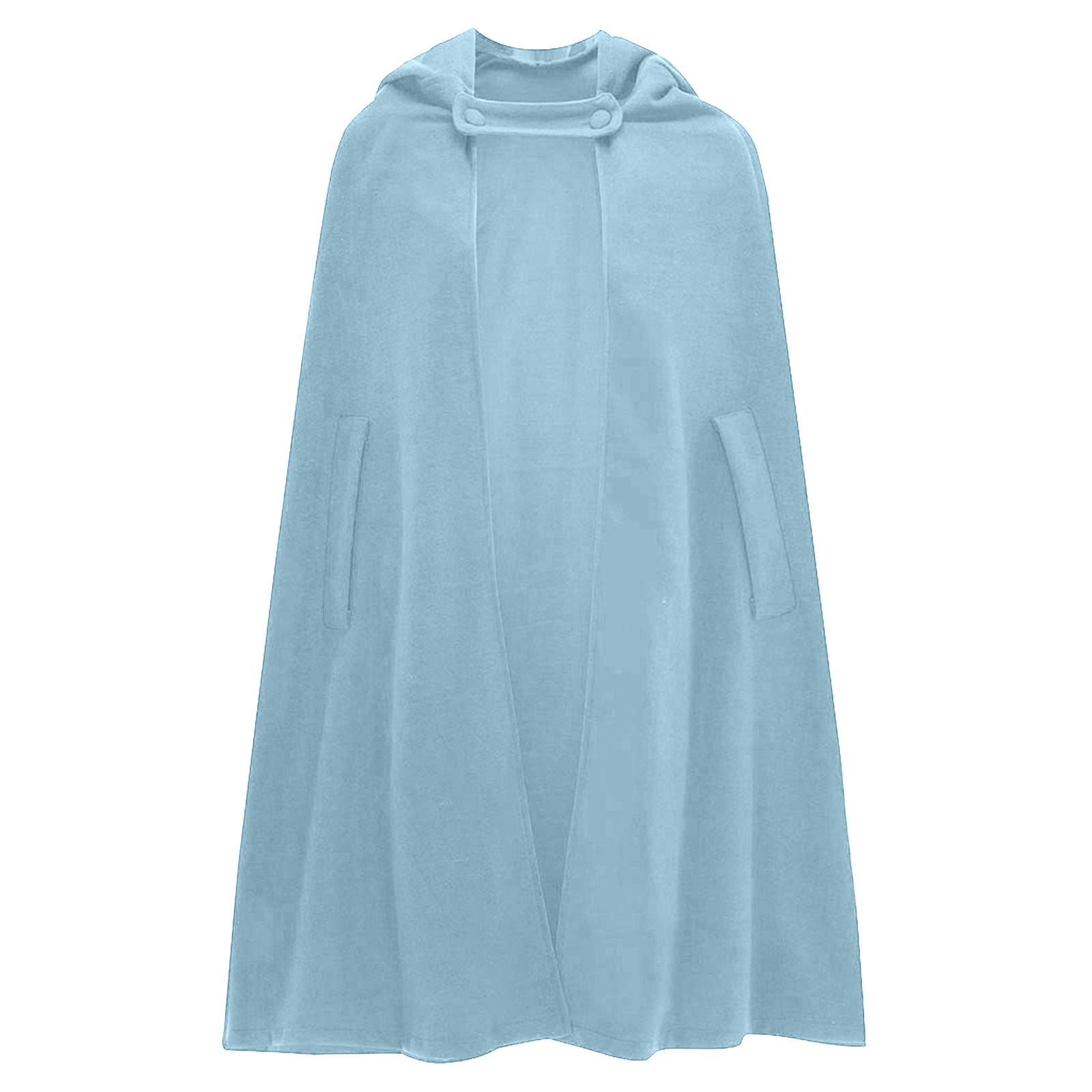 Womens Fall Jackets Hooded Poncho Cloak Medieval Vintage Wool Cape
