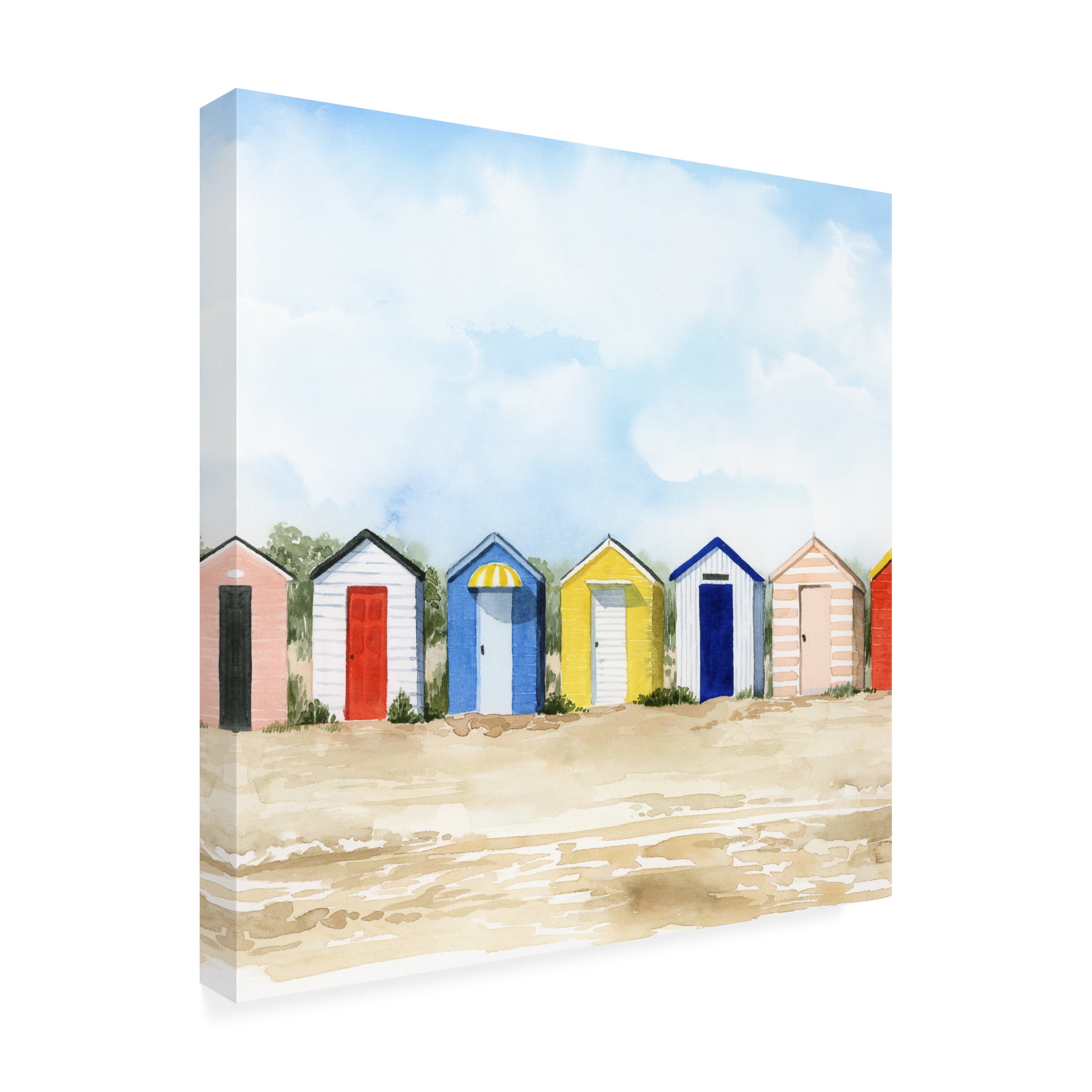 Grace Popp 'Beach Huts II' Canvas Art