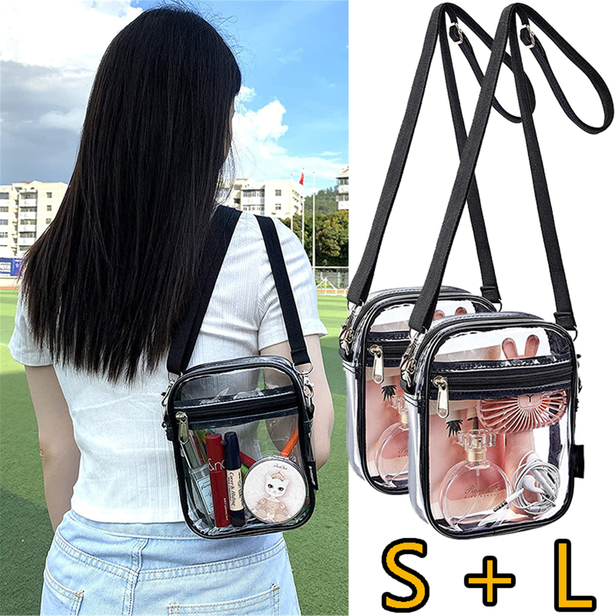 Stadium approved Clear Bags for Women, Elbourn Transparent Shoulder