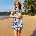 thumbnail image 3 of Fotbe Hawaiian Style Vestido de Verano sin Mangas para Mujer – Vestido Midi Línea A, Estilo Camiseta Floral, Vestido Playero Casual y Fluido, 3 of 7