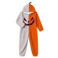 thumbnail image 6 of LILIYA Halloween Jumpsuit, Unisex Hooded Onesie, Color Block Plush Sleepwear with Deep Pockets, Relaxed Fit 1-Piece Bodysuit, Cozy Holiday Loungewear for Couples, 6 of 6