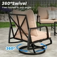 thumbnail image 3 of STARY Small Patio Furniture Set, 3 Piece Outdoor Bistro Set, 2 x Swivel Patio Chairs and 1 x Small Side Table, Outdoor Table and Chairs Set with 4" Thick Cushions for Backyard, Porch, Poolside, 3 of 9