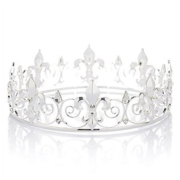 Nvzi Coronas de metal para cosplay, fiestas de bienvenida, bailes de graduación, decoraciones, regalos de cumpleaños y bodas, color plateado