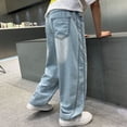 thumbnail image 4 of JAJAHO Boys Denim Pants For Kids Teens Wide Leg Elastic Waist Jeans Shorts Casual Summer Outfit 5-16Y Trendy Bottoms, 4 of 6