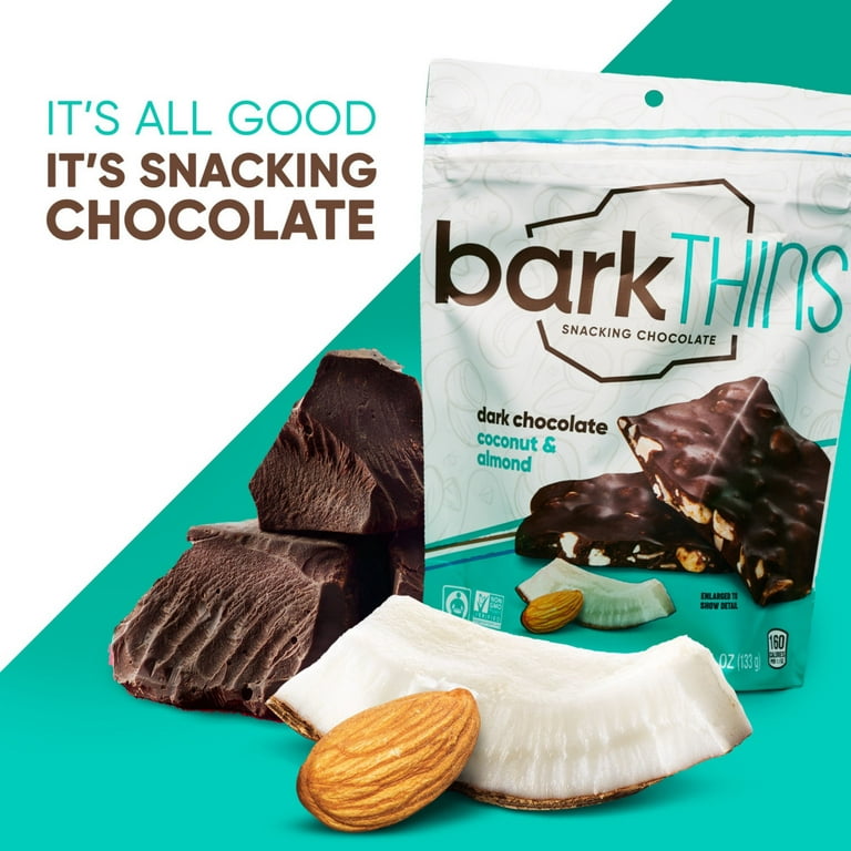 Bark Thins® Dark Chocolate Almond With Sea Salt Snacking Chocolate 4.7 Oz  Pouch, Chocolate Candy