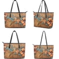 thumbnail image 3 of TSOVTHRID Hummingbird Hibiscus Floral Print Handbag and Wallet Set Tote Bag Top Handle Handbag with Matching Leather Wallet Large Capacity Shoulder Satchel Purse for Shopping, 3 of 7