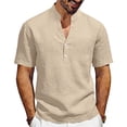 thumbnail image 4 of XAOFW Men's Summer Shirts Casual Short Sleeve Breathable Button Down Shirt Relaxed Fit Placket Shirts For Outdoor And Daily Wear Versatile Tops XXXL, 4 of 9