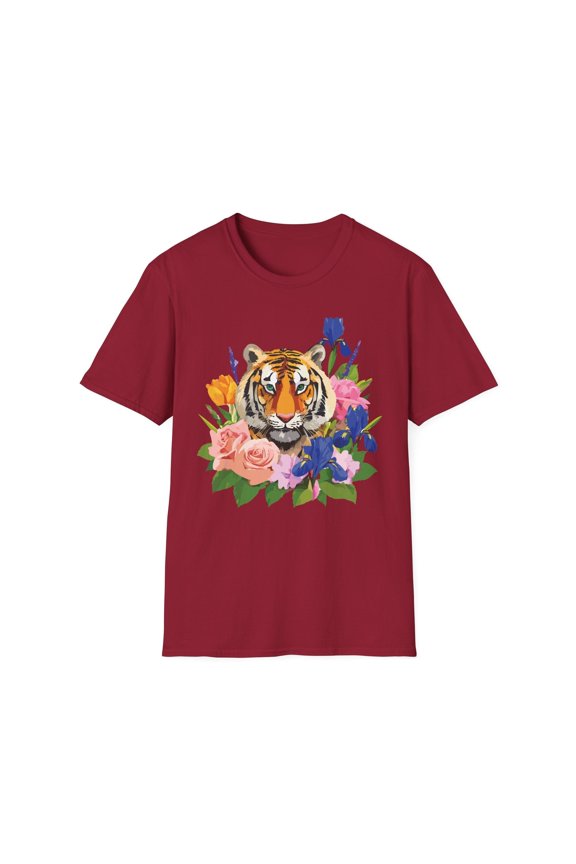 Tiger Shirt Unisex Animal Tee Gildan Softstyle 64000 100 Percent Cotton