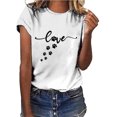 thumbnail image 1 of Blouses à Manches Courtes pour Femmes, Mode Saint-Valentin, Blouse Décontractée à Col Rond, T-Shirt d'Été pour Femmes, 1 of 4