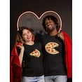 thumbnail image 6 of Matching Couples Shirts for Him and Her The Missing Piece Pizza & Slice T-Shirts Men Black XX-Large / Women Black XX-Large, 6 of 13