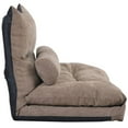 thumbnail image 3 of Sofa Bed Adjustable,Folding Futon Sofa,Video Gaming Sofa,Lounge Sofa with Two Pillows,Light Brown,43" L x 25" W x 23" H, 3 of 7
