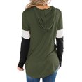 thumbnail image 4 of Women Color Block Long Sleeve Drawstring Hooded Sweatshirt Top, 4 of 6