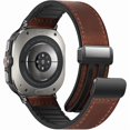 thumbnail image 1 of wonima02 Magnetic Leather Watch Band Compatible with Samsung Galaxy Watch Ultra 47mm (2025/2024) Magnetic Buckle Design Adjustable Classic Wristbands Accessories Replacement Straps for Men and Women, 1 of 1