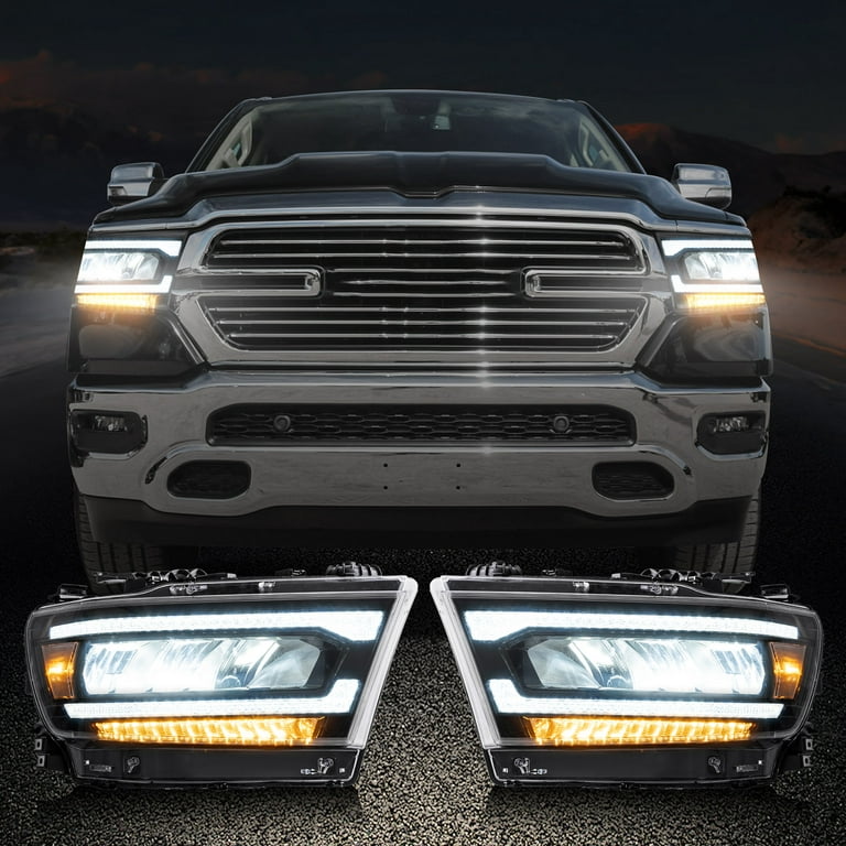 2*VLAND LED Headlights For 09-18 Dodge RAM 1500 2500 3500 Clear Reflector A  Pair