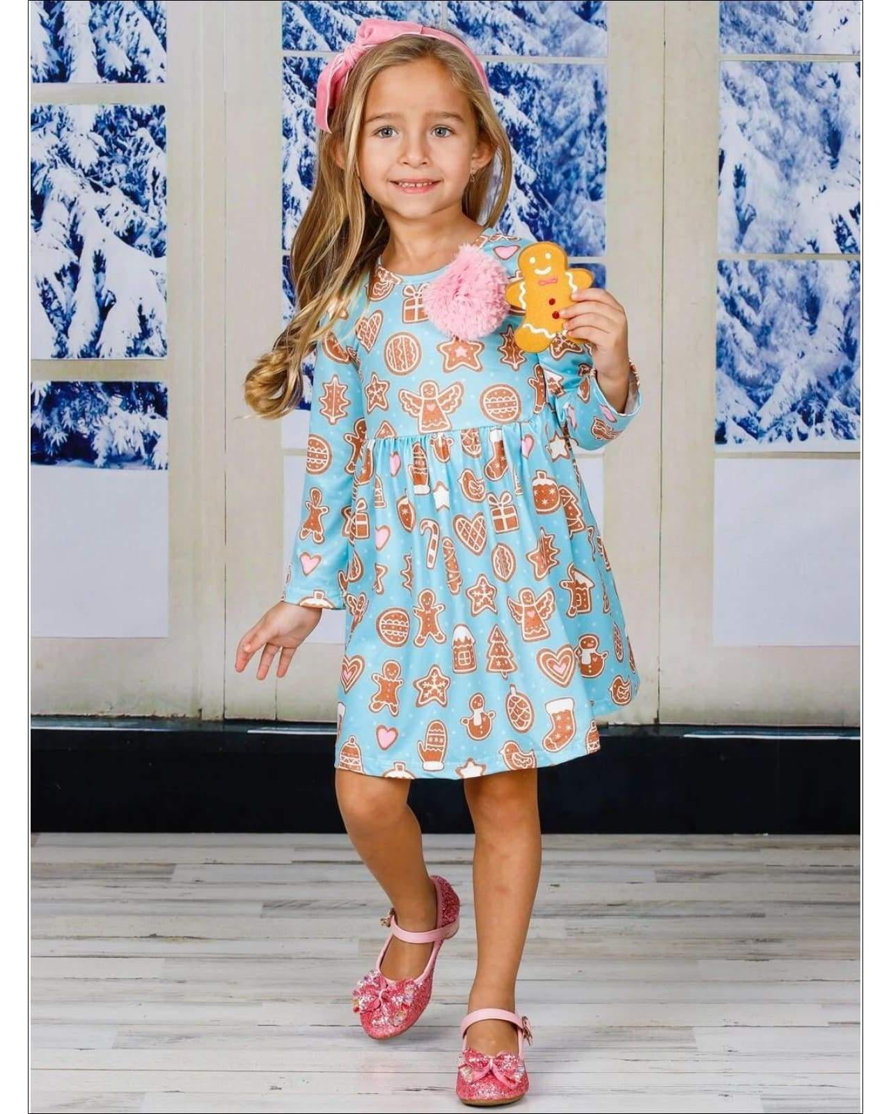 Mia Belle Girls Long Sleeve Floral Lace Dress