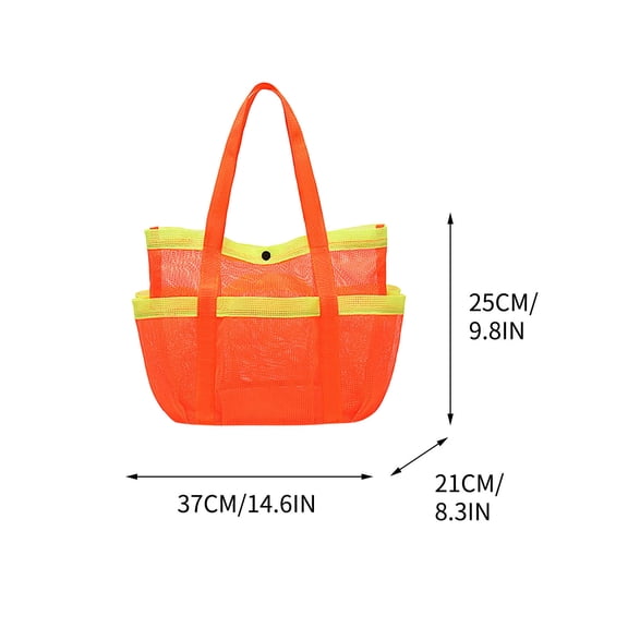 Beautynvta Mesh Beach Bag, Large Lightweight Beach Tote with Multi Pockets for Family Travel, Foldable Beach Accessories
