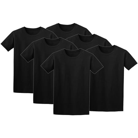 JH DESIGN GROUP Men's Black Crew Neck Short Sleeve Cotton T-Shirt 6-Pack